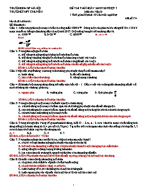 Đề thi thử THPT Quốc gia đợt 3 môn Vật lý năm 2017 - Mã đề 134 - Trường THPT chuyên Đại học Sư phạm Hà Nội (Có đáp án)